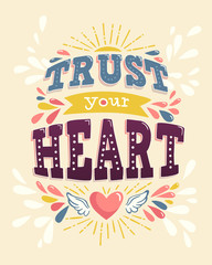 Vintage illustration with hand lettering