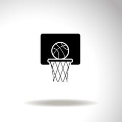 Basketball icon, vector illustration.