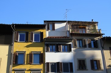 Facades of buildings in Florence, Italy