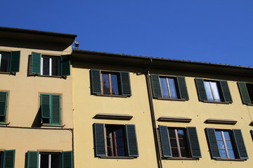 Facades of buildings in Florence, Italy