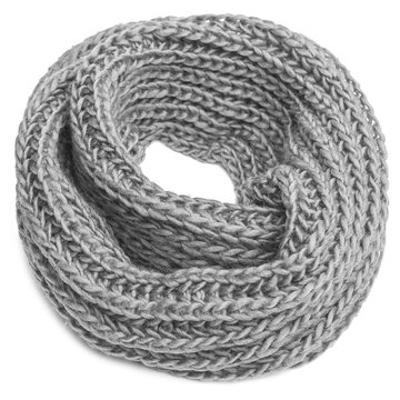 Knitted Scarf On A White Background