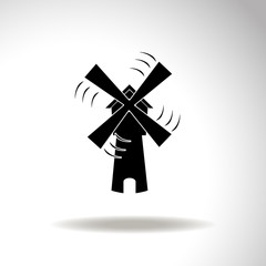 Obraz premium Windmill vector icon.