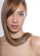 Fototapeta premium beautiful young asian woman with flawless skin and perfect make-up