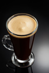 cup of coffee on black