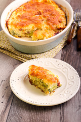 Broccoli and kale cabbage and smoked meat