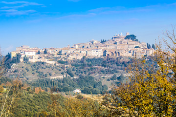 View of Amelia, old town in Umbria. Italy.