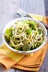 Pesto pasta with broccoli