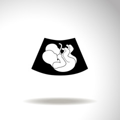 Ultrasound icon. Maternity icon. Twins. In Vitro Fertilization.