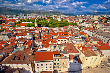 Naklejka na ściany i meble Split old city center aerial view