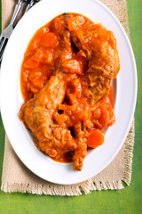 Rabbit stew with gravy
