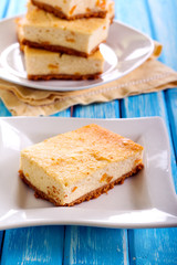 Citrus Cheesecake slices on plate