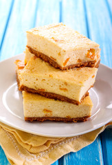 Citrus Cheesecake slices on plate