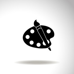 Paint with brush vector icon