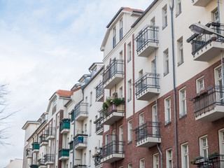 Obraz premium Low Rise Apartment Buildings with Balconies