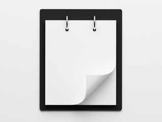 Blank White Paper Notepad isolated on white background