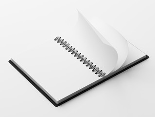 Blank White Paper Notepad isolated on white background