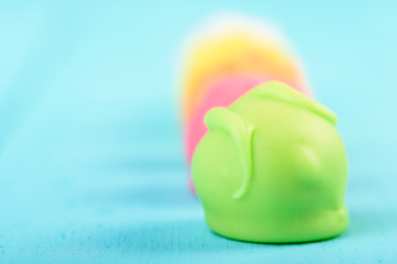 Fondant Candies On Turquoise Background