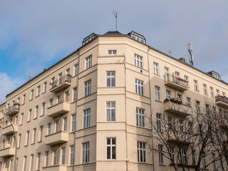 Fototapeta na wymiar Modern Low Rise Apartment Building with Balconies