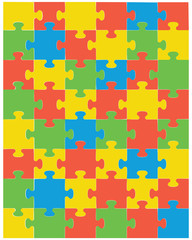 Naklejka premium Vector illustration of colorful puzzle, separate pieces
