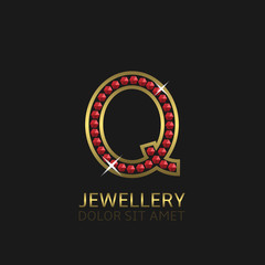 Golden Letter Q