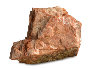 Mineral feldspar isolated on white. Feldspars crystallize from magma as veins in both intrusive and...