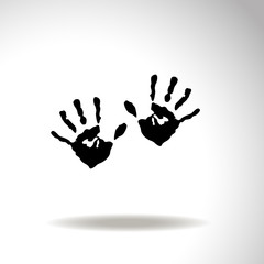 Hands print vector icon.