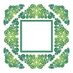 green decorative element to cards, invitations, postcards.square