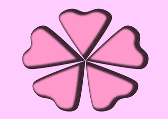trèfle rose,sur fond rose
