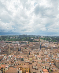 Naklejka premium View of the Cathedral Santa Maria del Fiore in Florence,A Cloudy