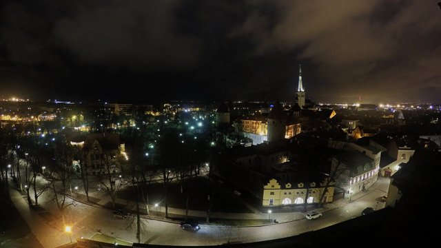 Time lapse of Tallinn old town from Patkul lookout at night
