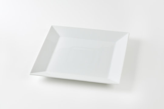 Square white dinner plate