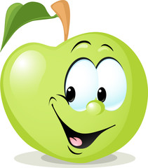 cute apple character - vector illustration isolated on white background