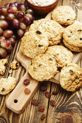 Homemade cookies with raisins