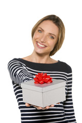 Woman with gift box