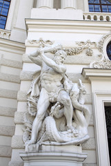 Fototapeta na wymiar VIENNA, AUSTRIA - APRIL 25, 2013: Hercules fighting the Hydra, Hofburg palace, Vienna, Austria