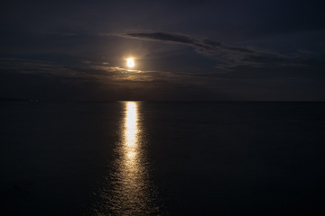 Moonlight over the sea