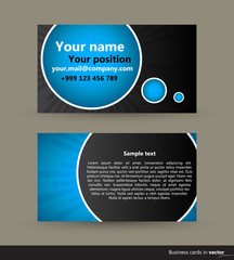 Blue abstract bubble visit cards