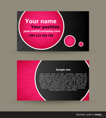 Pink abstract bubble visit cards