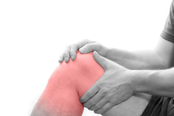 Knie Schmerzen - schwarzweiß