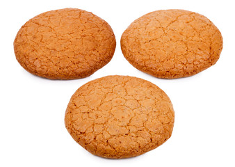 Tasty macaroon cookies on a white background