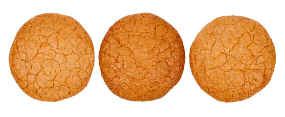 Tasty macaroon cookies on a white background