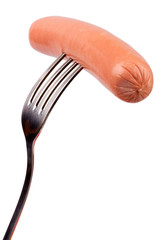 Raw frankfurter sausage isolated