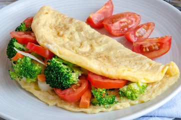 Healthy omelette with vegetables