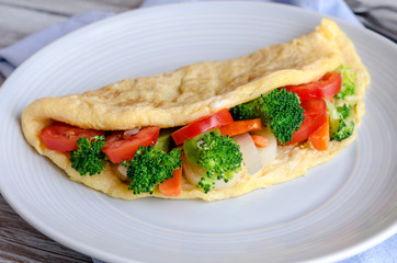 Healthy omelette with vegetables