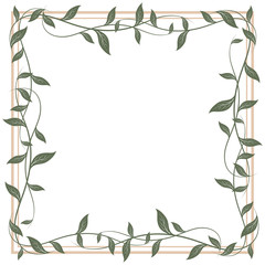 Decorative frame of leaves