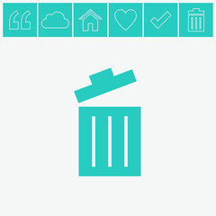 Trash bin vector icon.
