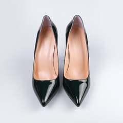 Black patent leather shoes