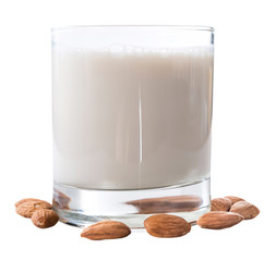 Almond Milk isolated on white
