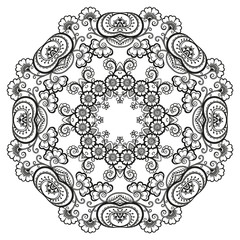 Vector henna tatoo mandala. Mehndi style.
