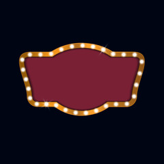 Retro light bulb frame with space for text. Vector design